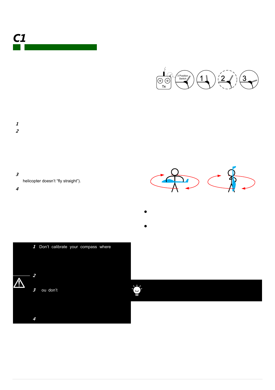 Flight, C1 digital compass calibration, Digital compass calibration | DJI Wookong-H User Manual | Page 20 / 27