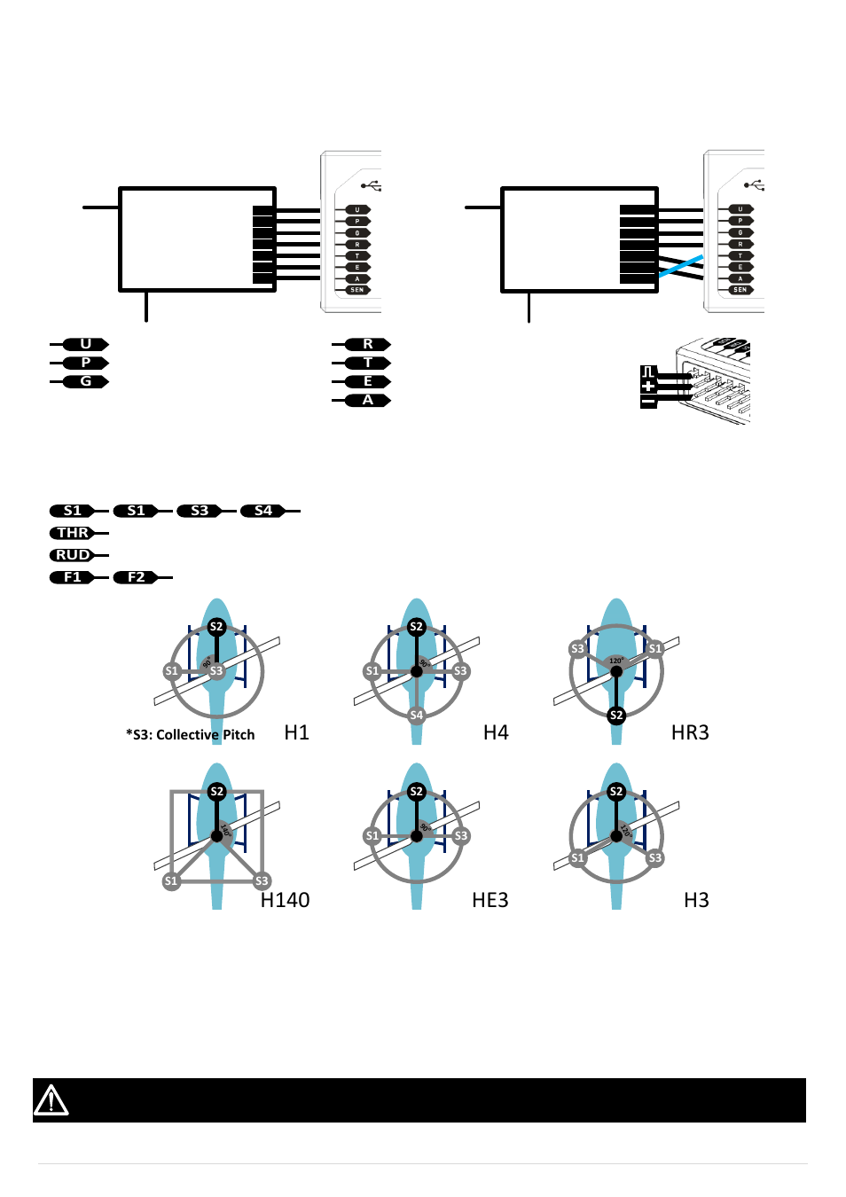 Receiver & servos, Battery or bec, R/c receiver (futaba / hitec) | R/c receiver (jr) | DJI Wookong-H User Manual | Page 8 / 27