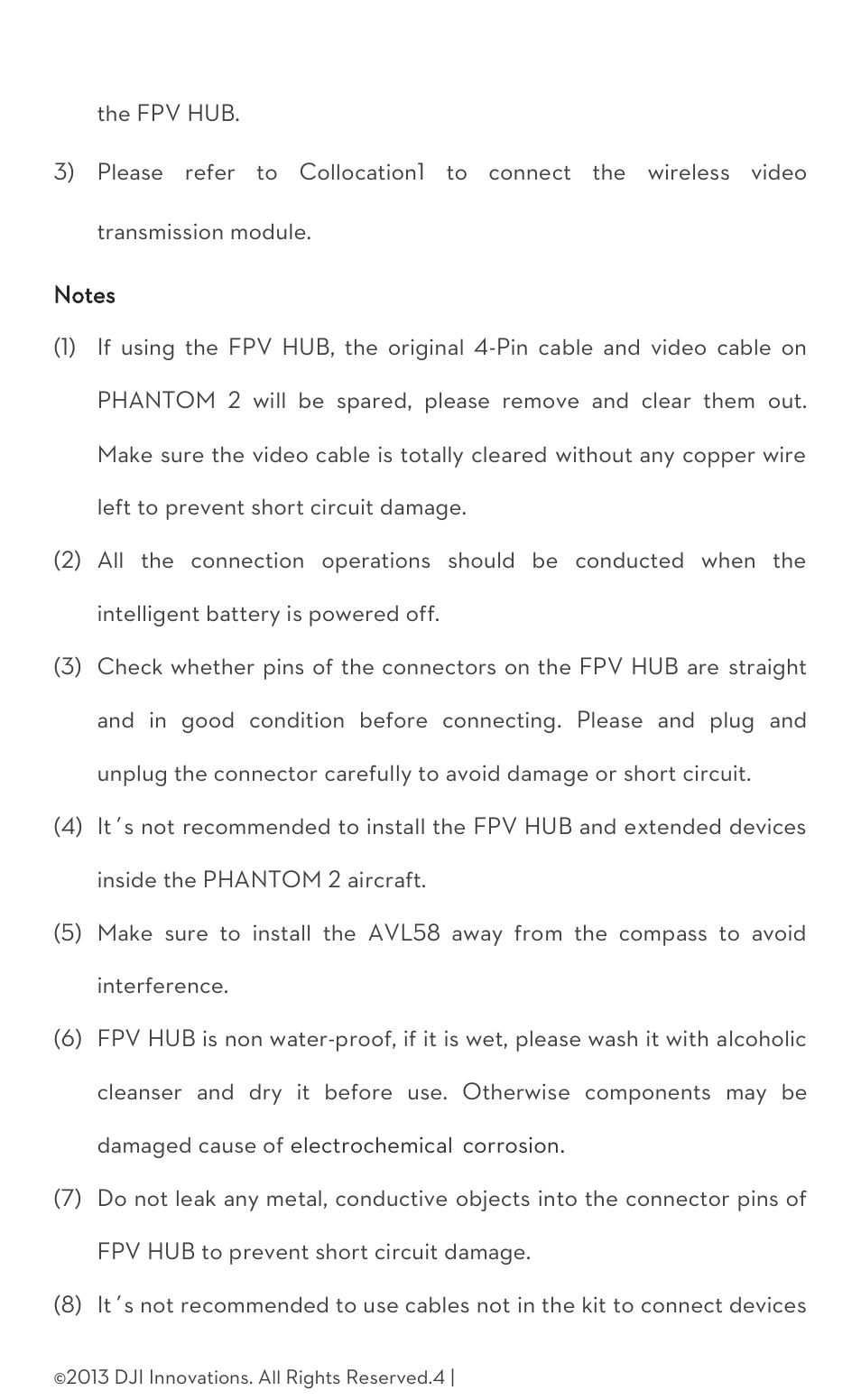 Notes | DJI Phantom 2 FPV HUB Kit User Manual | Page 4 / 5