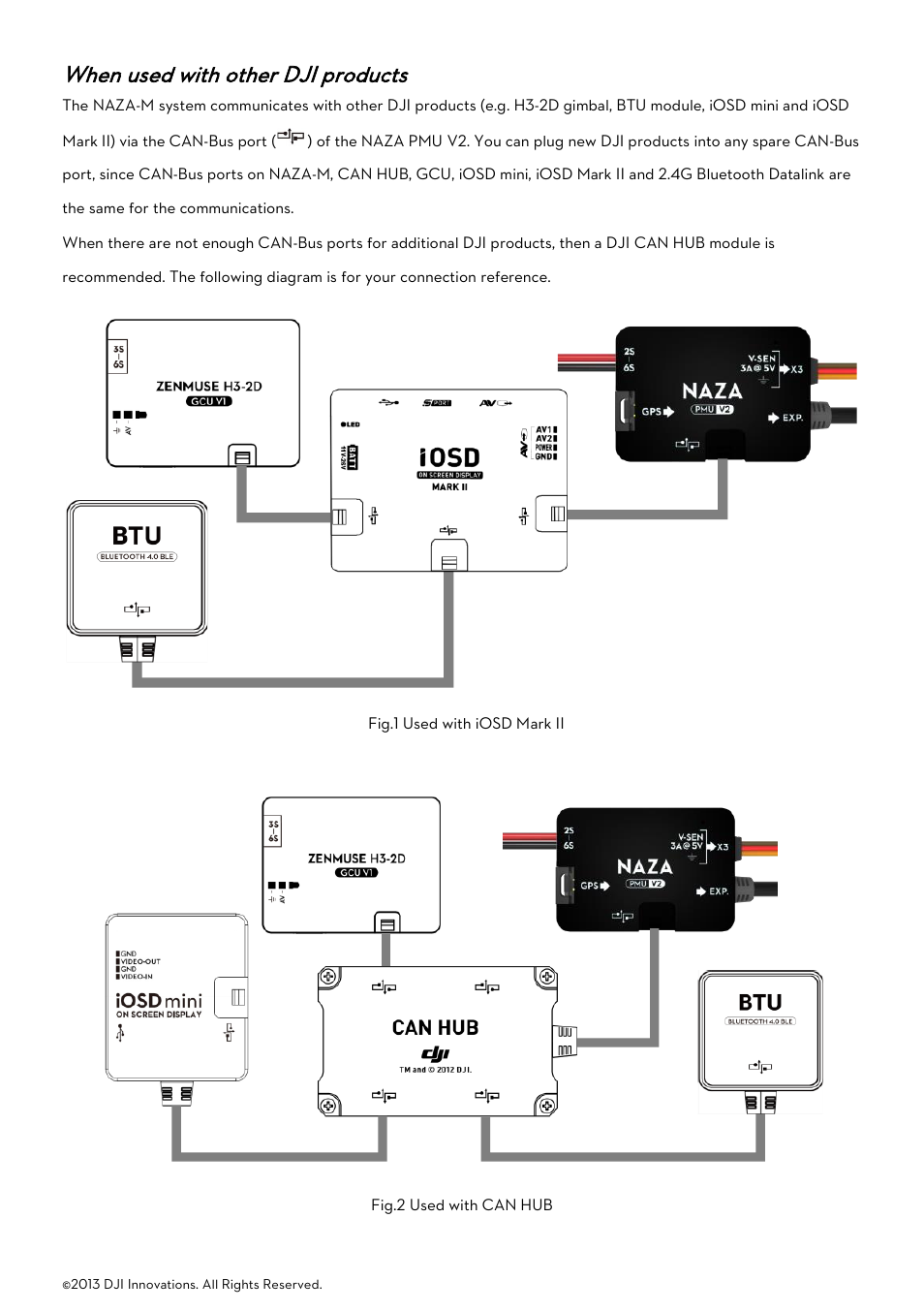 When used with other dji products, Hen used with other, Products | DJI Naza-M User Manual | Page 32 / 33