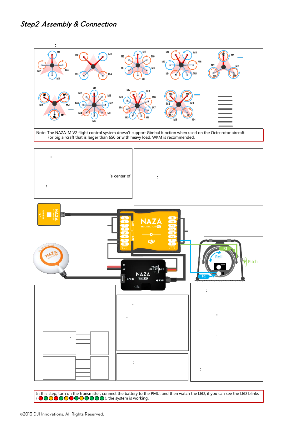 Step2 assembly & connection, Ssembly, Onnection | Step2, Assembly & connection | DJI Naza-M User Manual | Page 6 / 33