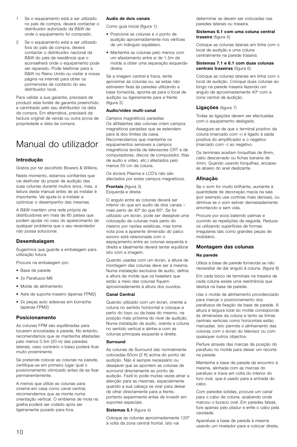 Manual do utilizador | Bowers & Wilkins FPM2 User Manual | Page 13 / 35