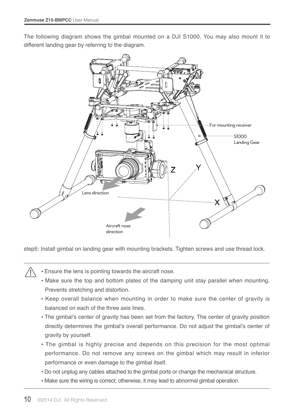 DJI Z15-BMPCC User Manual | Page 10 / 28