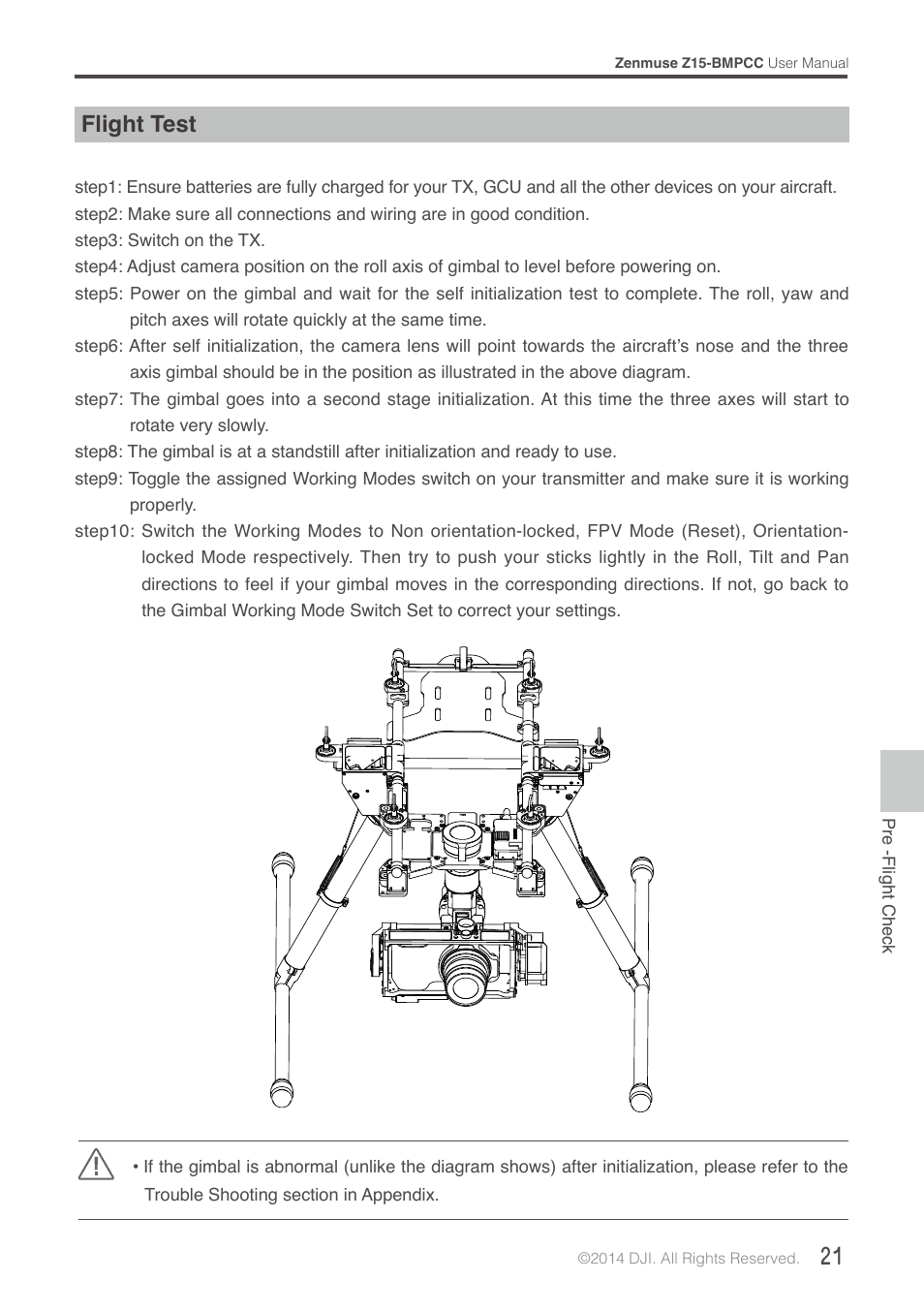 Flight test | DJI Z15-BMPCC User Manual | Page 21 / 28