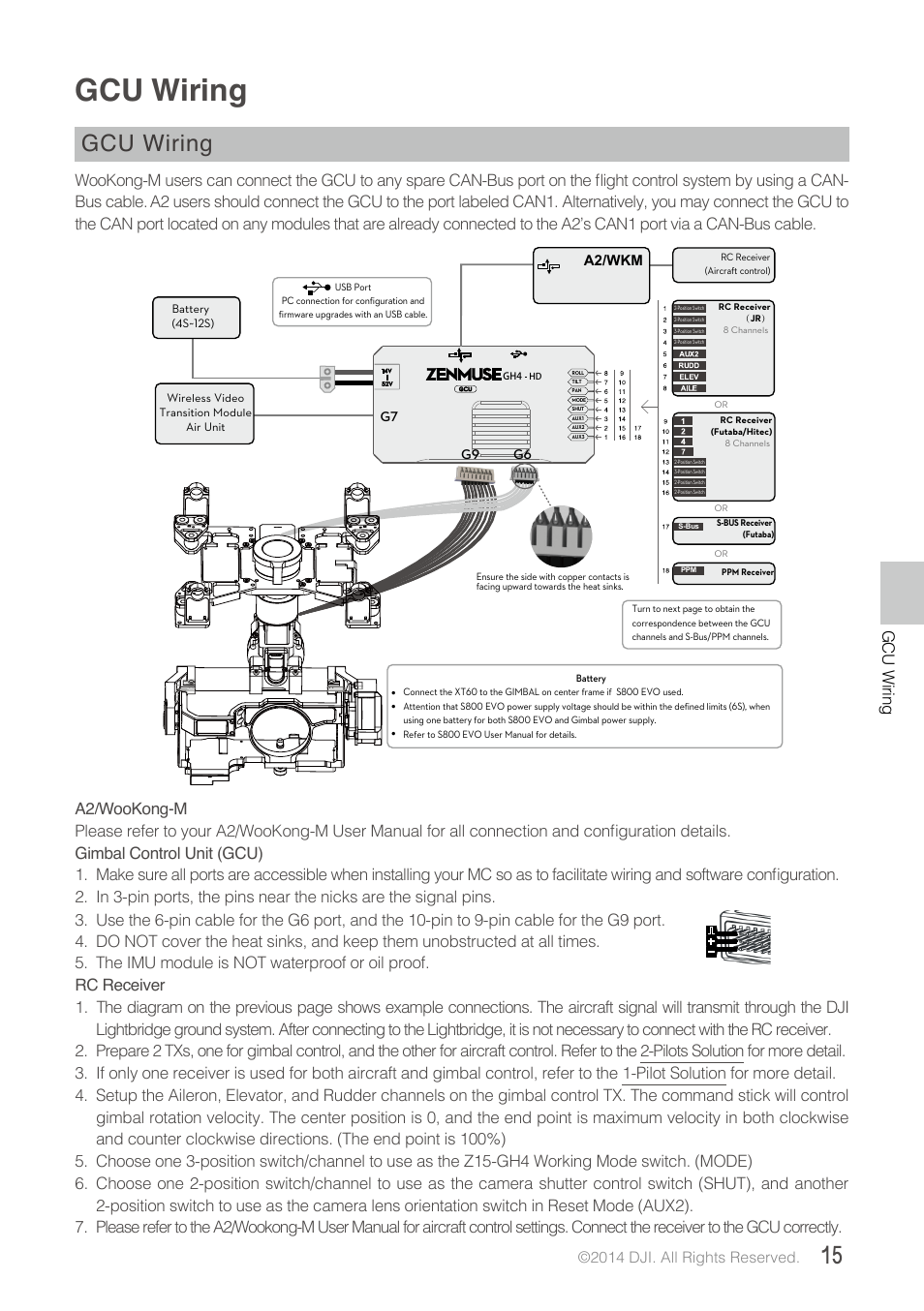 Gcu wiring | DJI Z15-GH4 (HD User Manual | Page 15 / 28