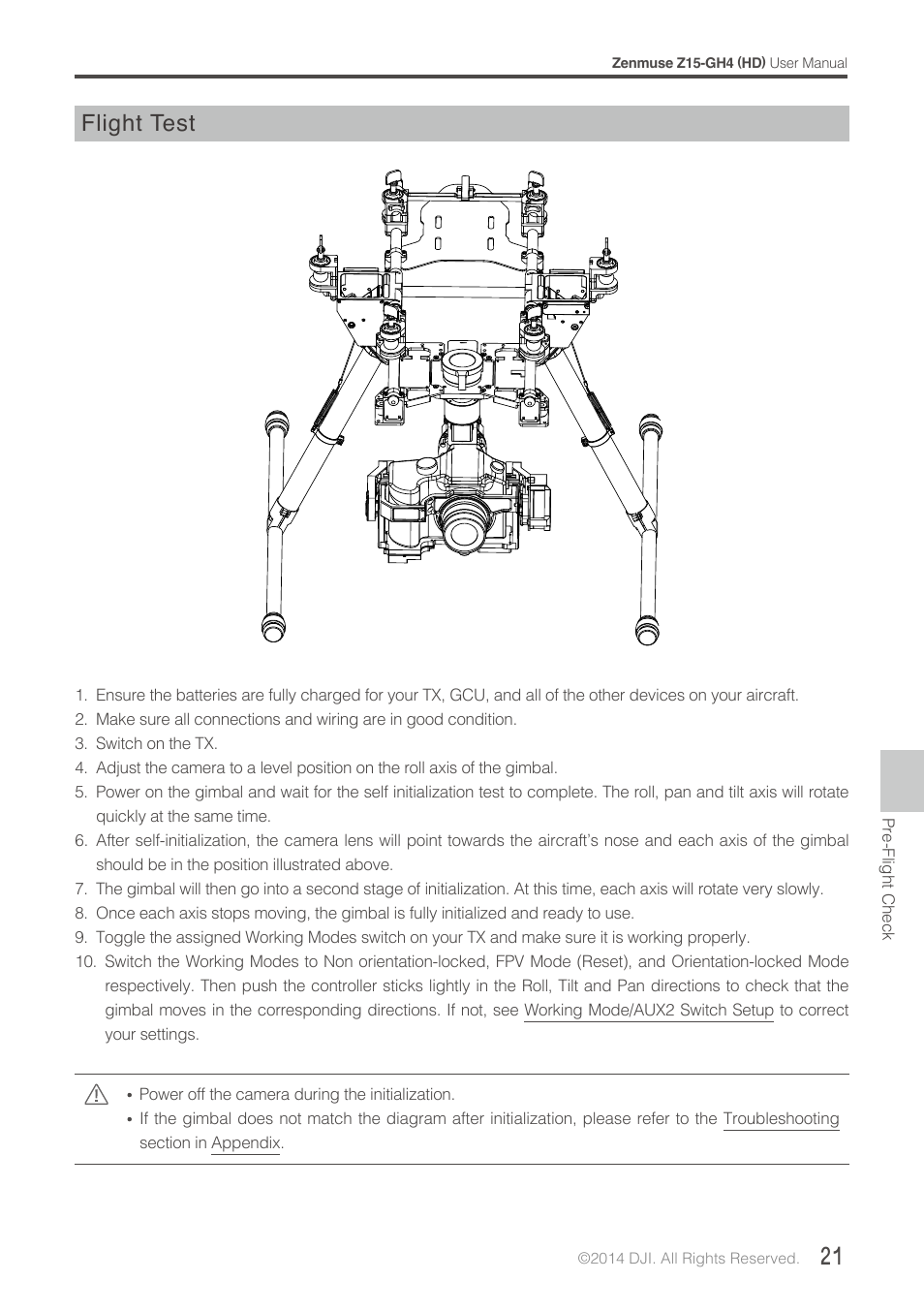 Flight test | DJI Z15-GH4 (HD User Manual | Page 21 / 28