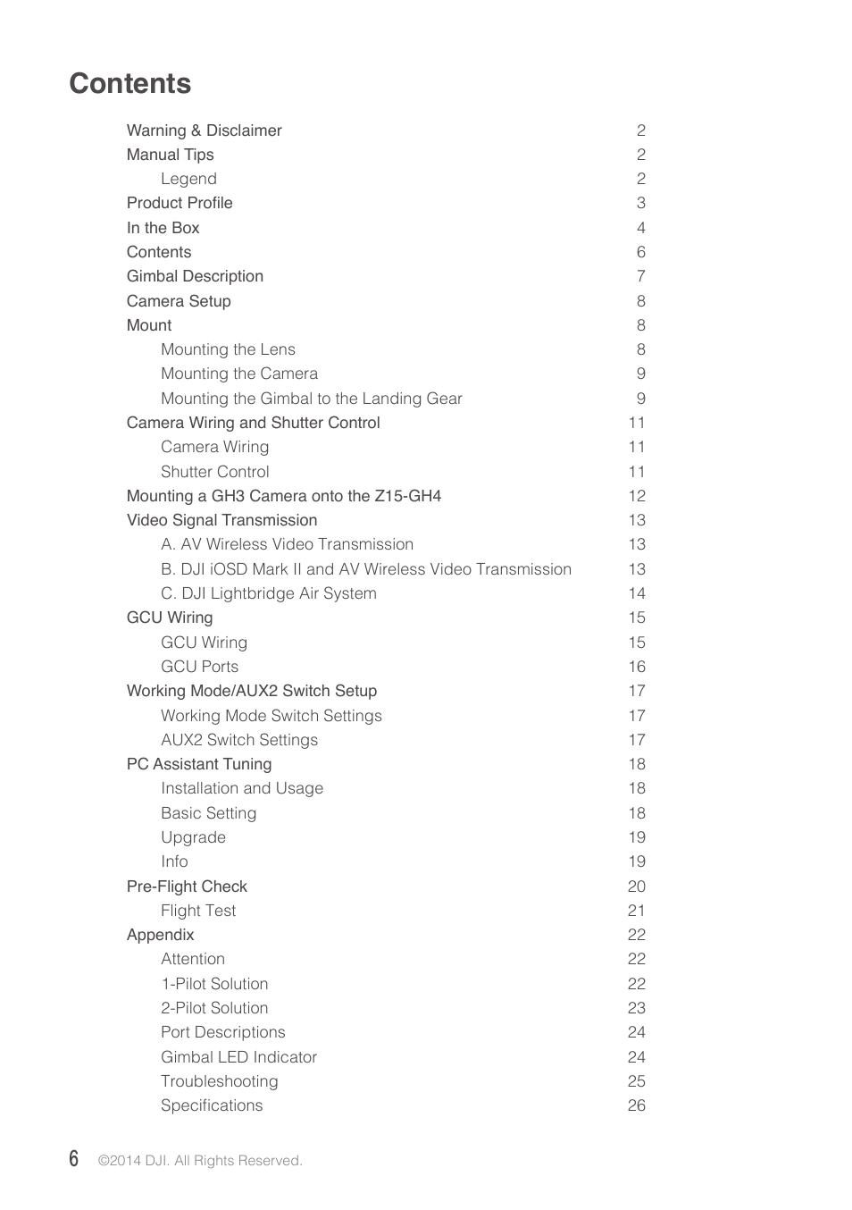 DJI Z15-GH4 (HD User Manual | Page 6 / 28