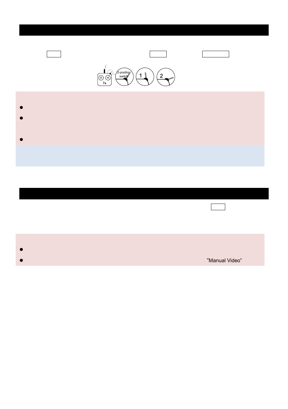 Aux2 switch set, Notices, Tips | Aux3 switch set | DJI Z15 User Manual | Page 21 / 33