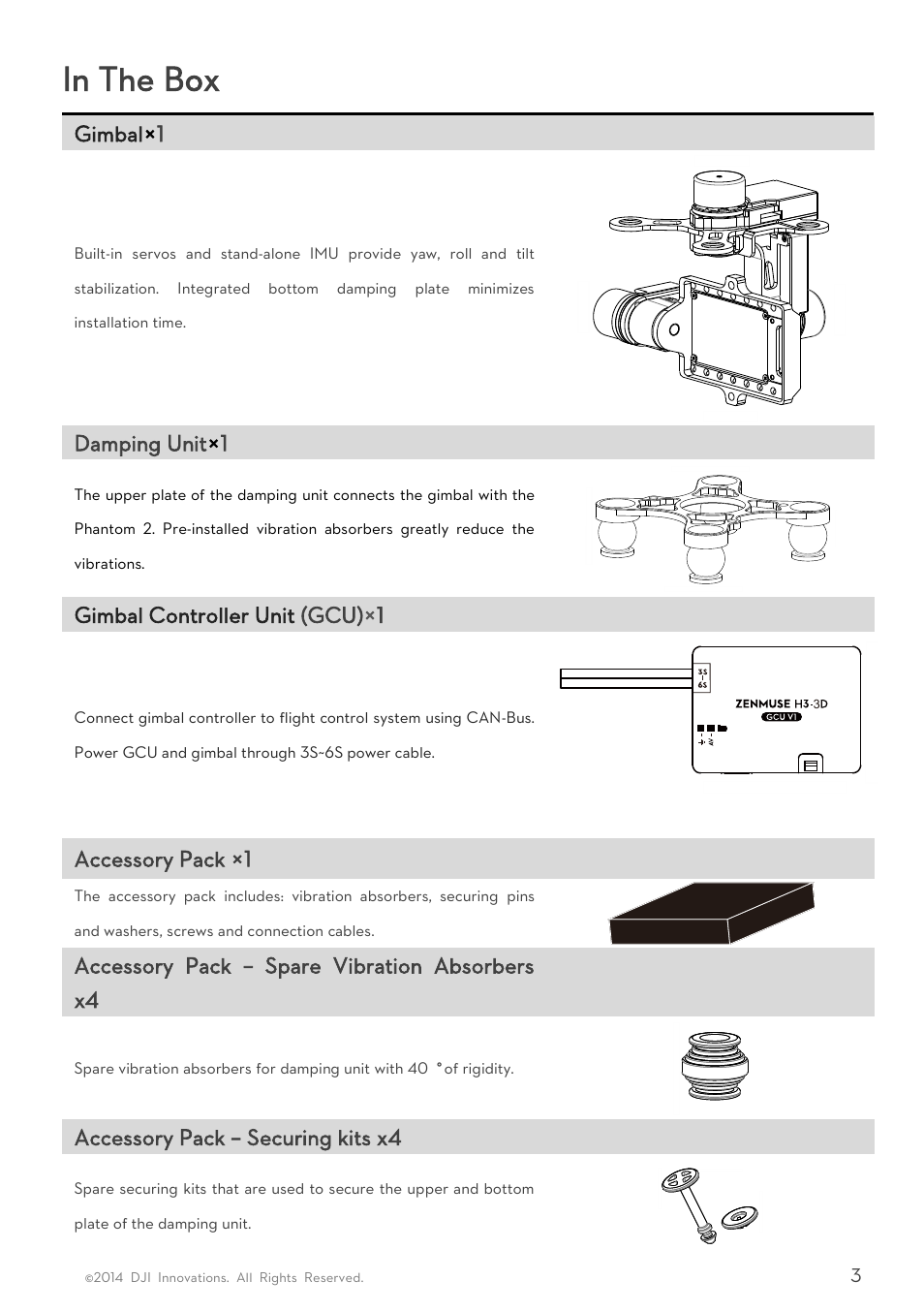 DJI H3-3D User Manua User Manual | Page 3 / 20