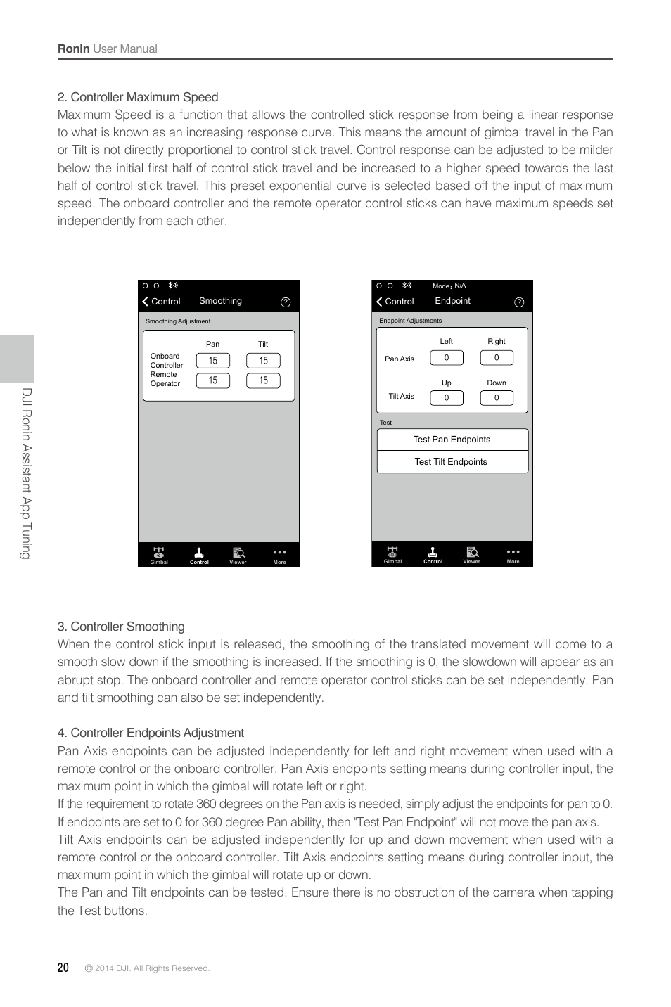 Dji ronin assistant app tuning | DJI Ronin User Manual | Page 20 / 36