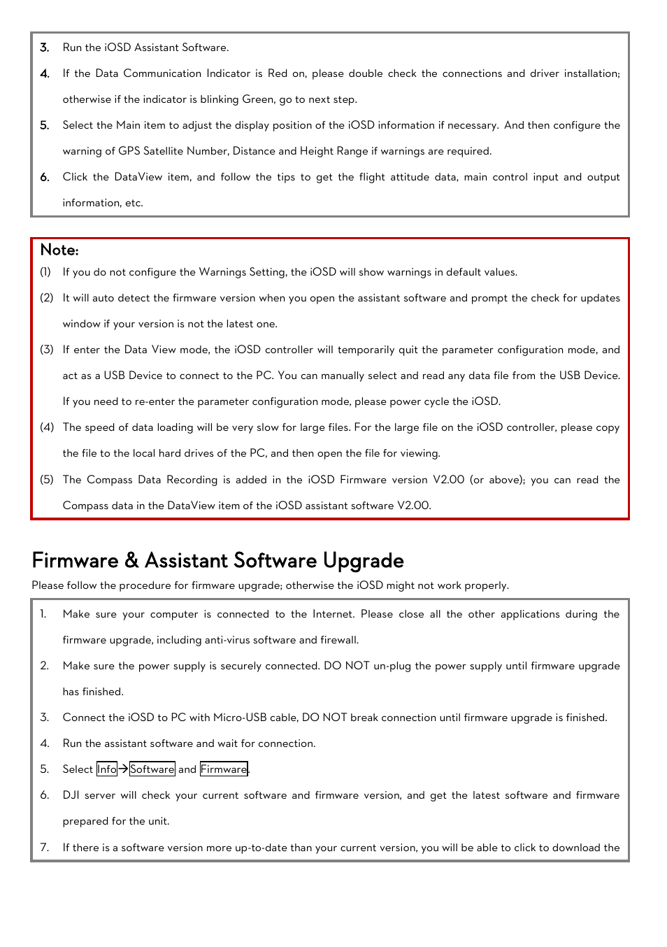 Firmware & assistant software upgrade | DJI iOSD MARK II User Manual | Page 11 / 17