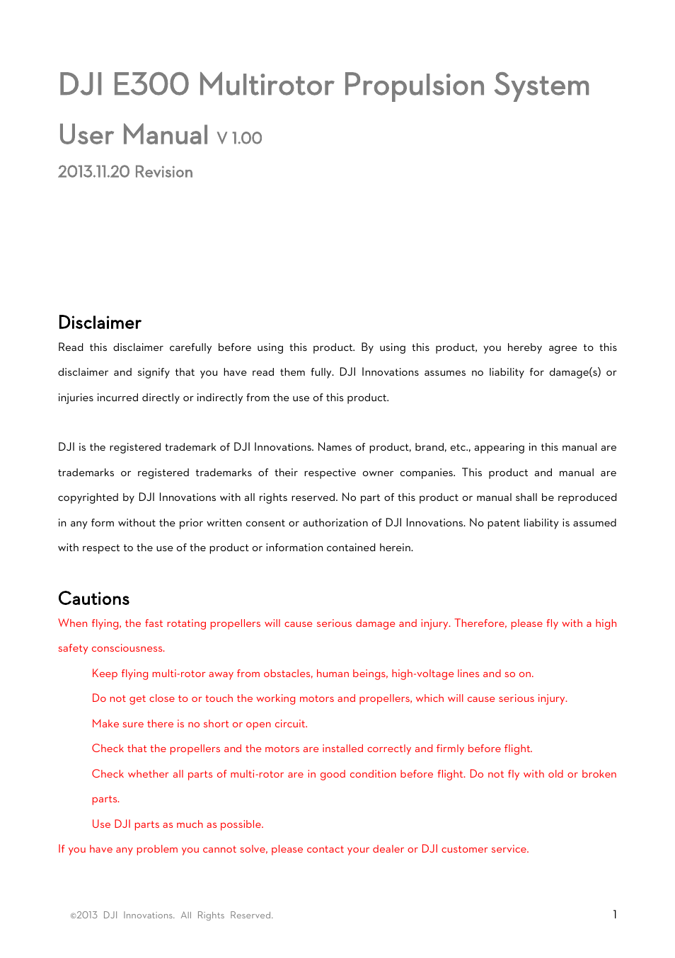 DJI E300 User Manual | 4 pages