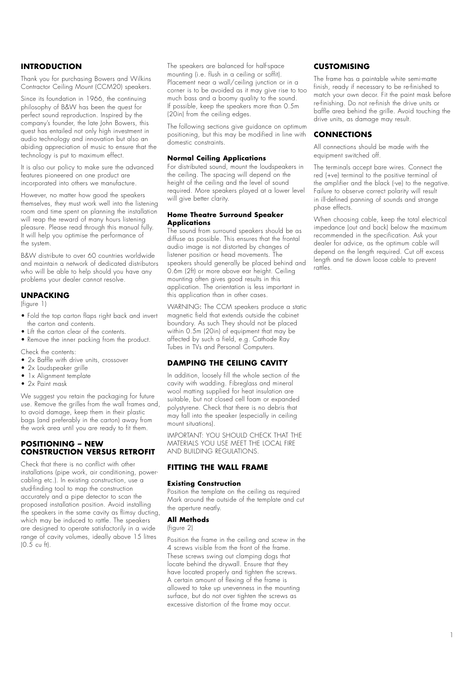 Bowers & Wilkins CCM20 User Manual | Page 3 / 14