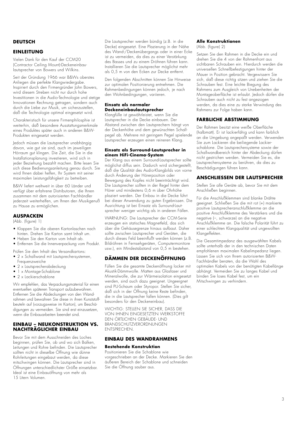 Bowers & Wilkins CCM20 User Manual | Page 5 / 14