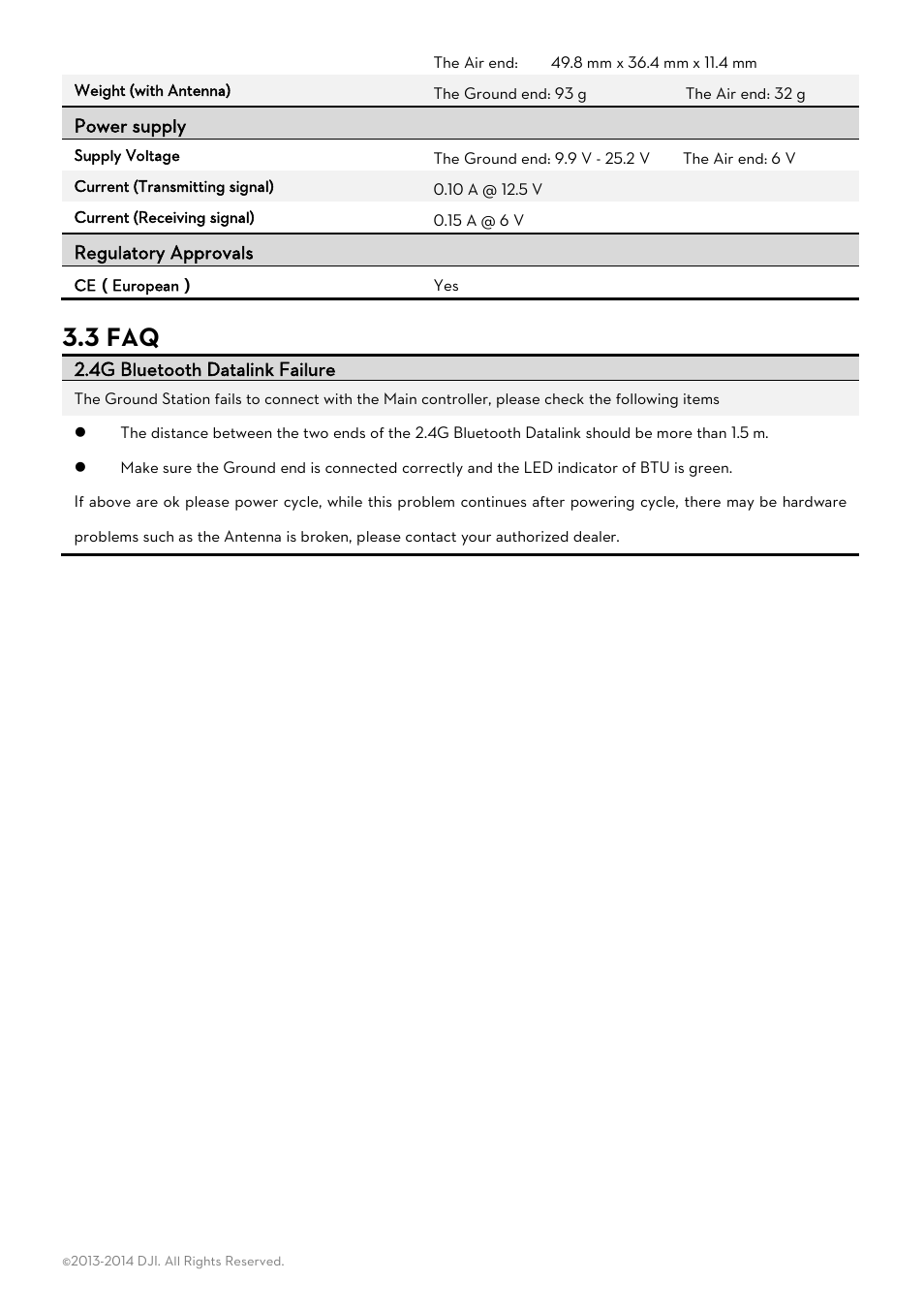 3 faq | DJI 2.4G Bluetooth Datalink & iPad Ground Station User Manual | Page 7 / 7