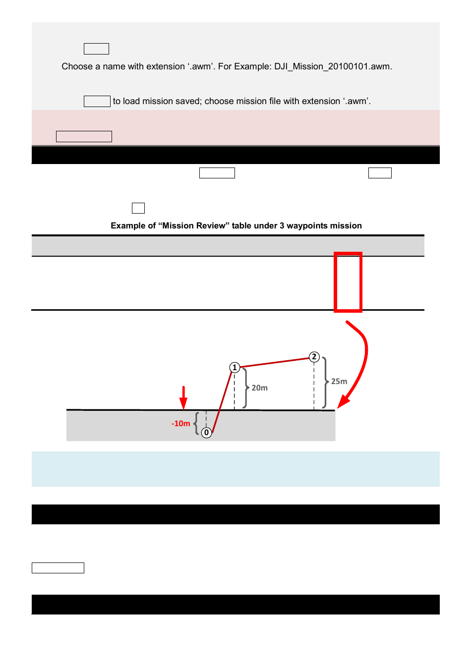 Ii) upload flight mission, Iii) take off aircraft, Iv) switch to autopilot mode | Tips | DJI Ground Station User Manual | Page 31 / 48