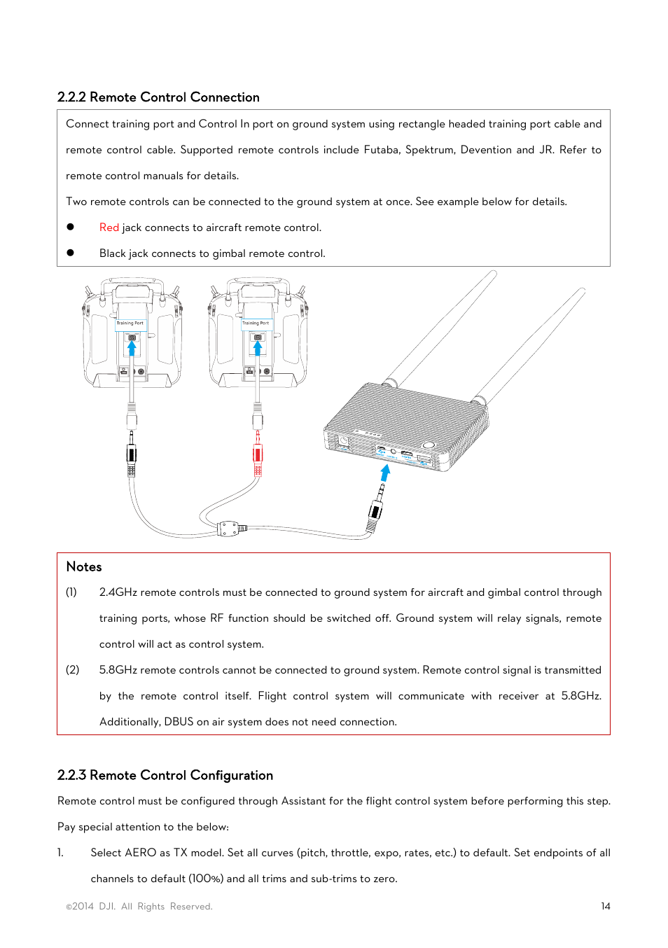 2 remote control connection, 3 remote control configuration | DJI Lightbridge User Manual User Manual | Page 14 / 48
