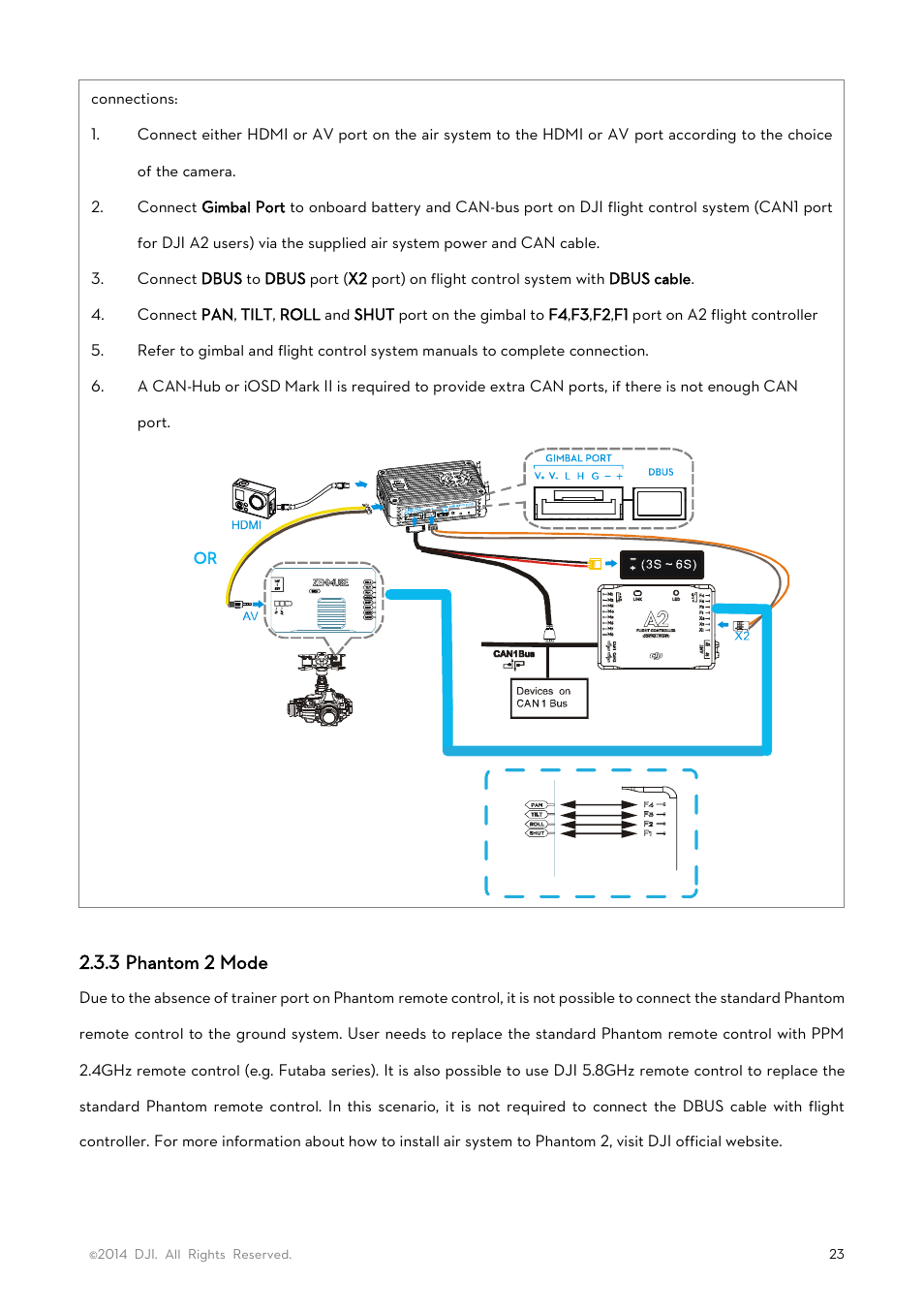 3 phantom 2 mode | DJI Lightbridge User Manual User Manual | Page 23 / 48