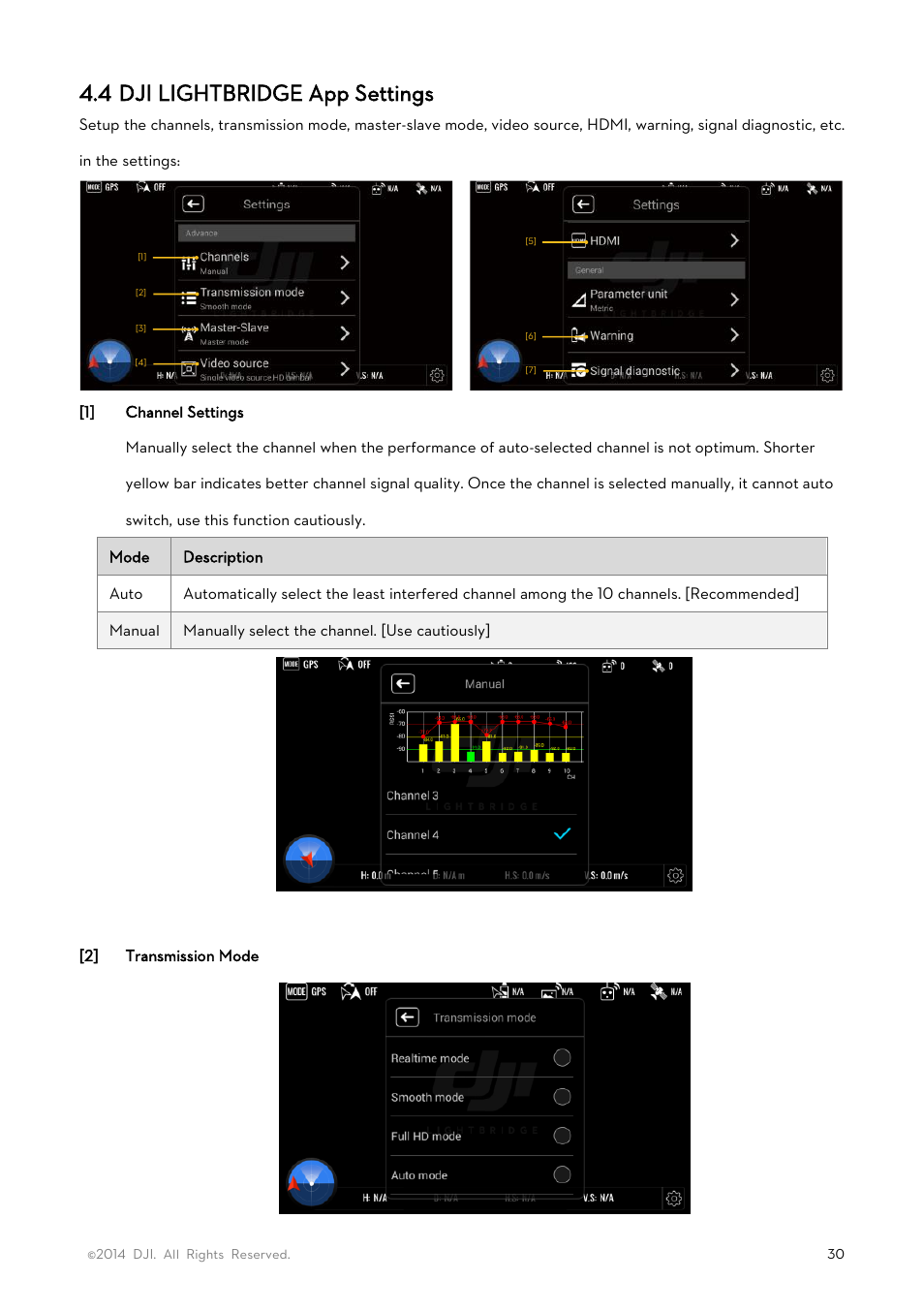 4 dji lightbridge app settings | DJI Lightbridge User Manual User Manual | Page 30 / 48