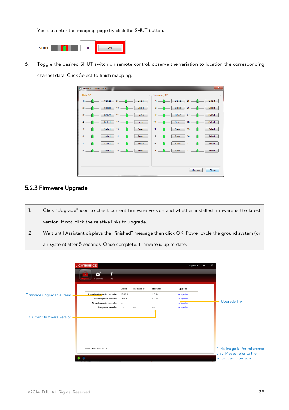 3 firmware upgrade | DJI Lightbridge User Manual User Manual | Page 38 / 48