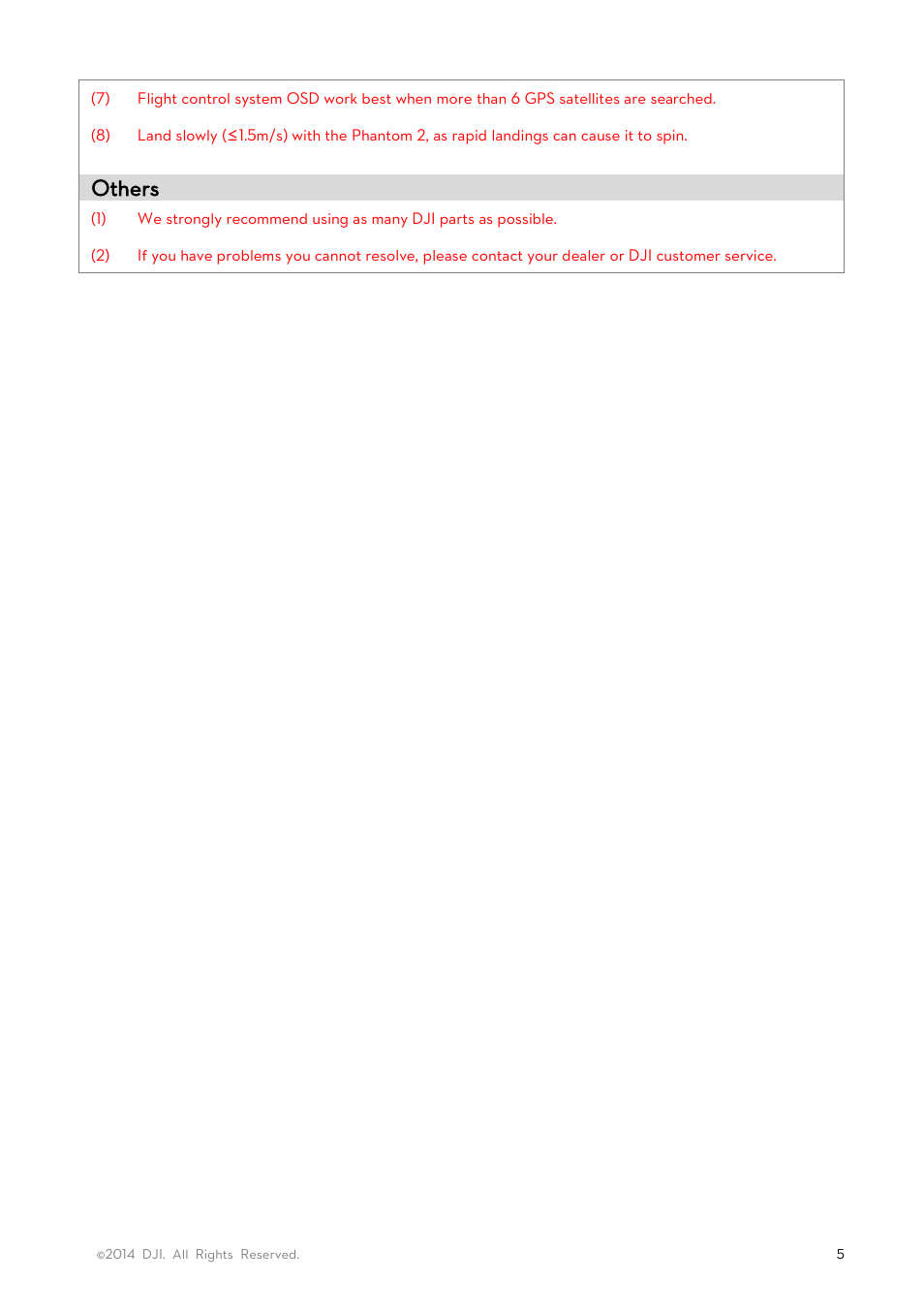 Others | DJI Lightbridge User Manual User Manual | Page 5 / 48