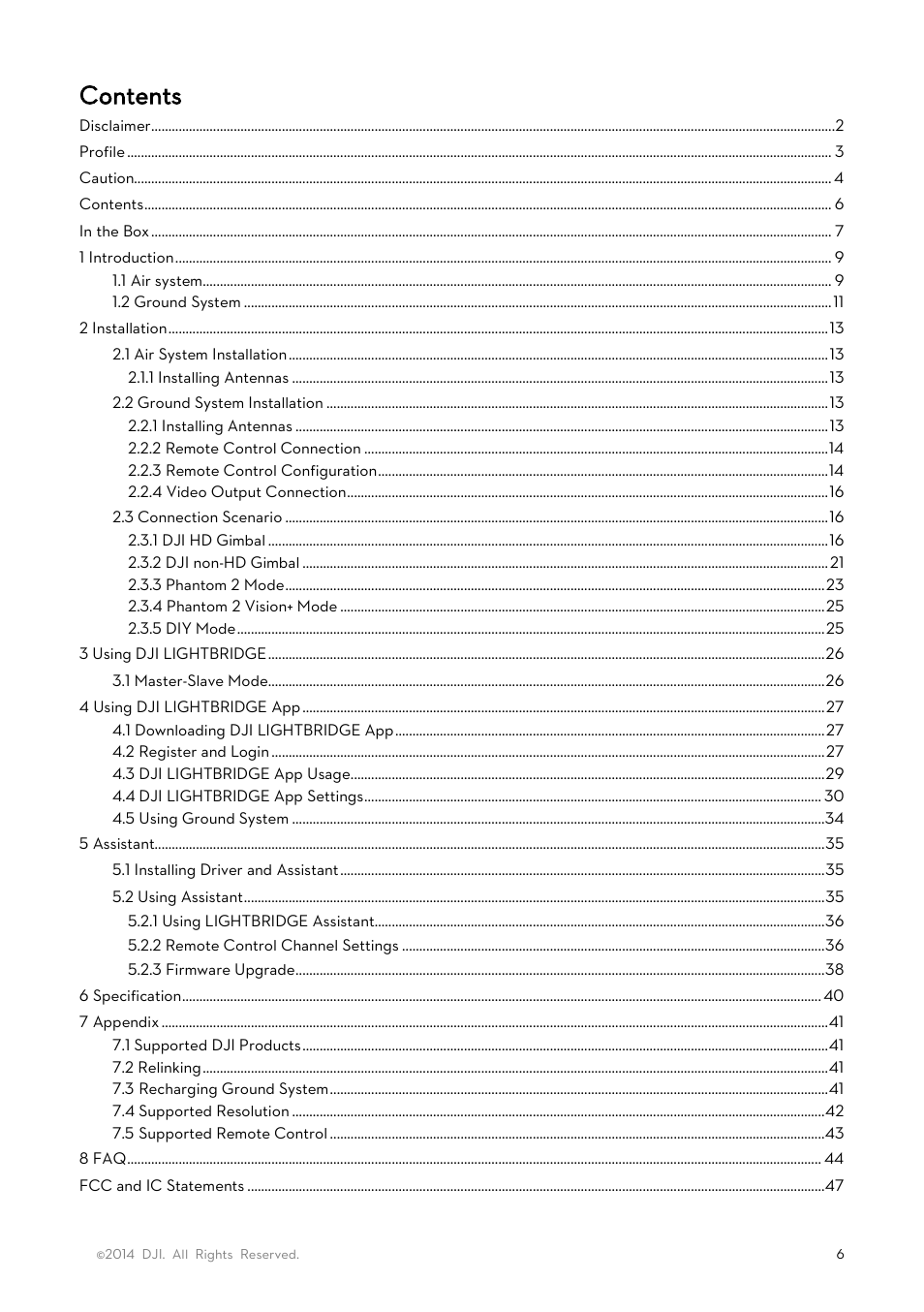 DJI Lightbridge User Manual User Manual | Page 6 / 48