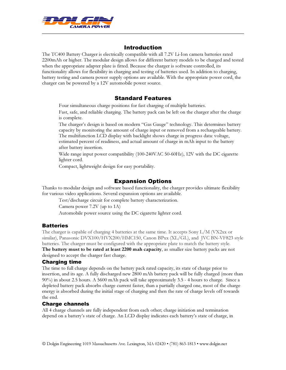 Dolgin Engineering TC400 Charger User Manual User Manual | Page 2 / 3