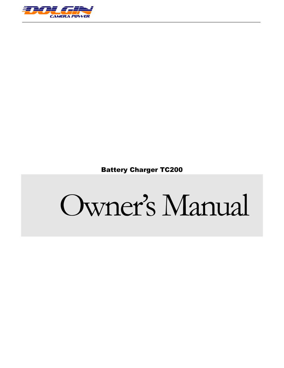 Dolgin Engineering TC200 Charger User Manual  User Manual | 2 pages