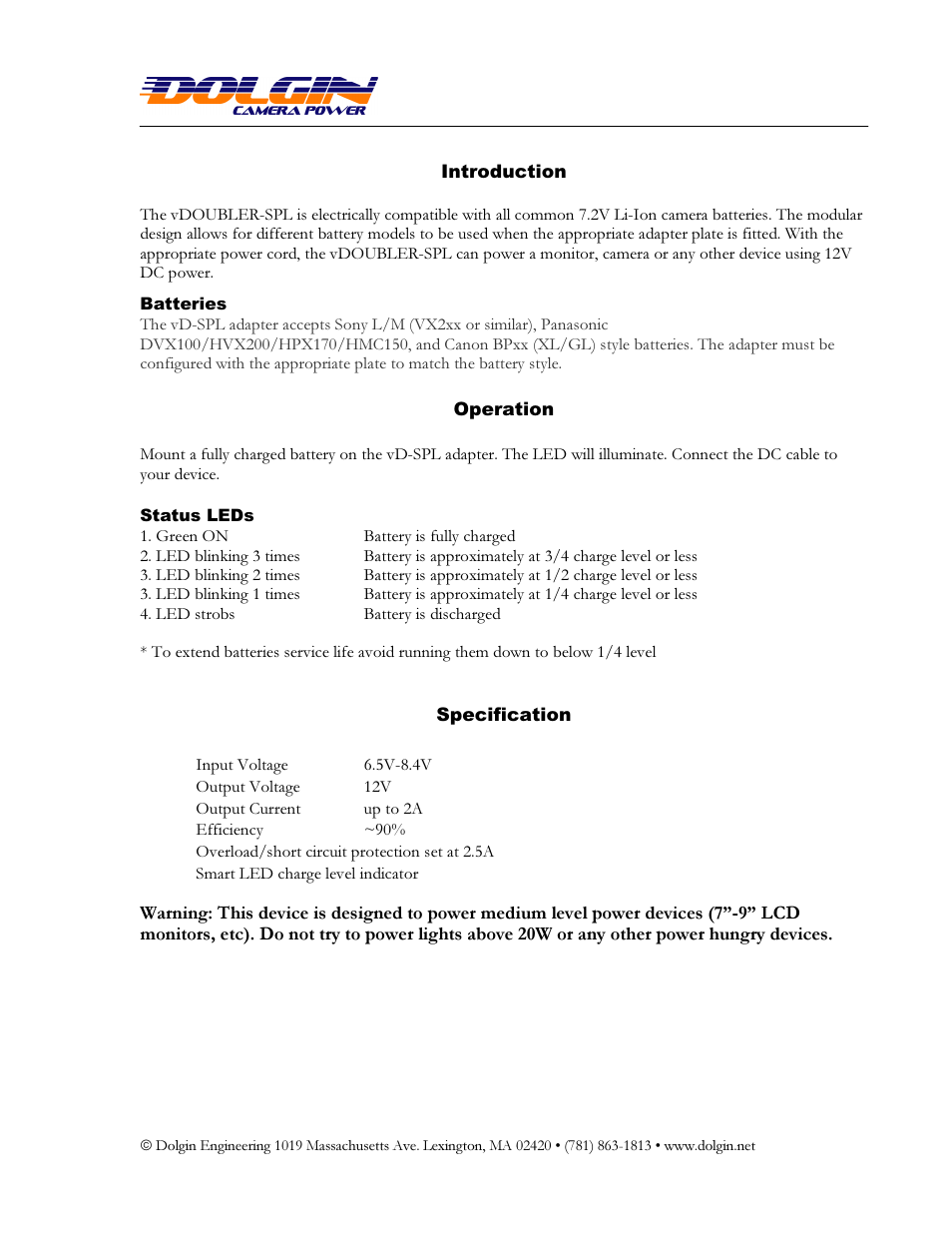 Dolgin Engineering vDOUBLER SPL Manual User Manual | Page 2 / 2