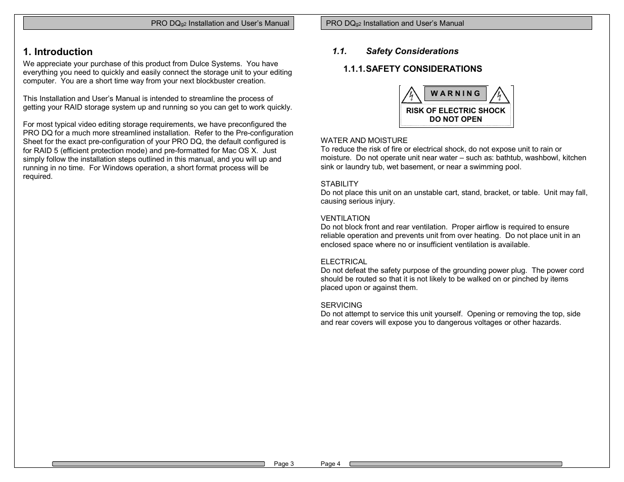 Introduction | Dulce Systems PRO DQxc User Manual | Page 2 / 20