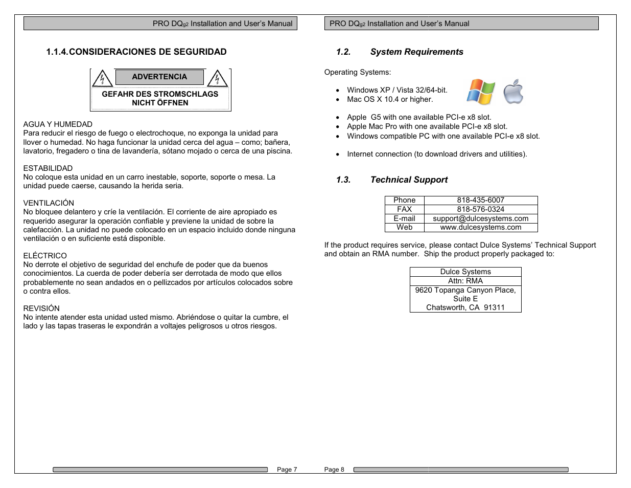 Dulce Systems PRO DQxc User Manual | Page 4 / 20