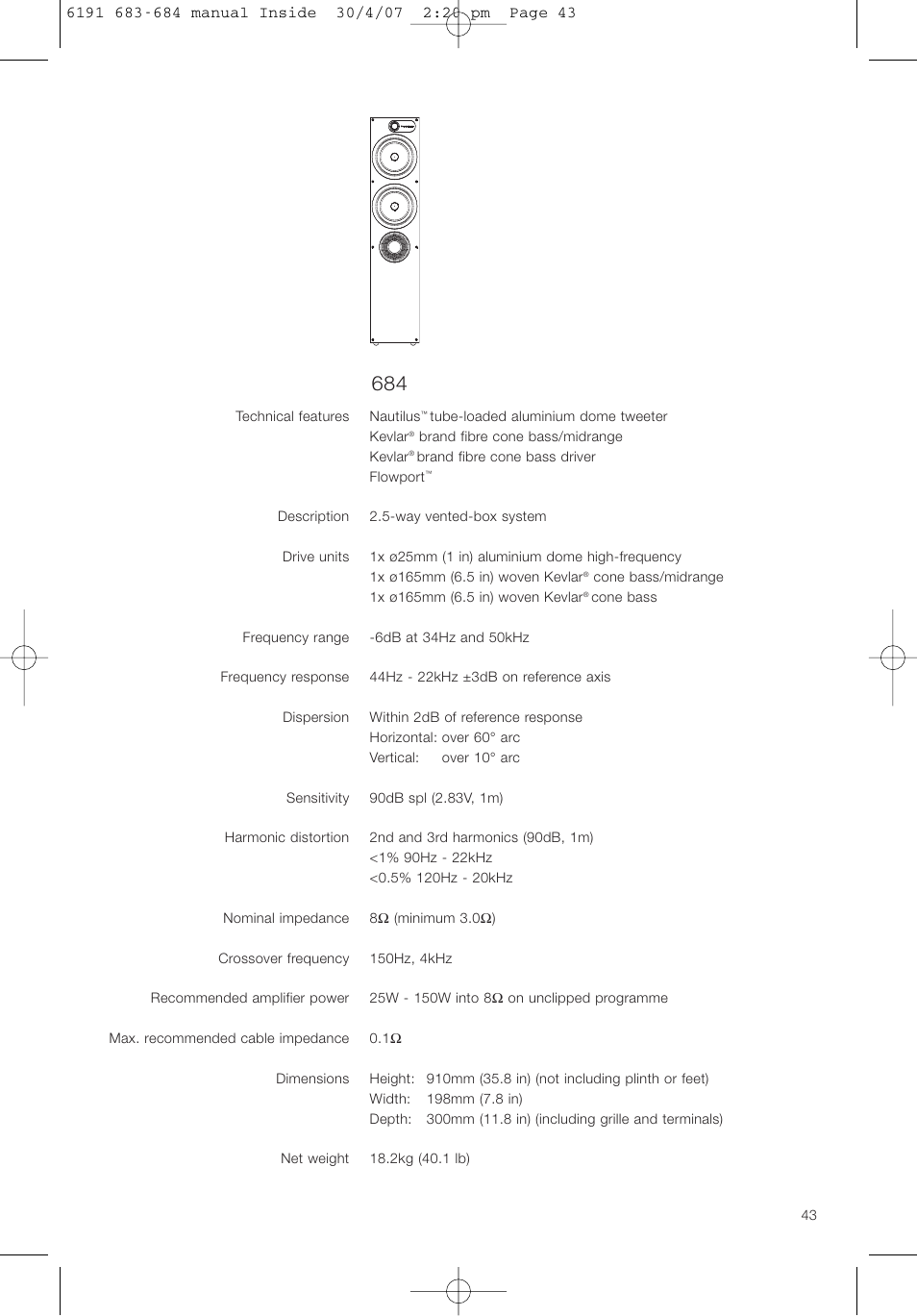 Bowers & Wilkins 683 User Manual | Page 46 / 48