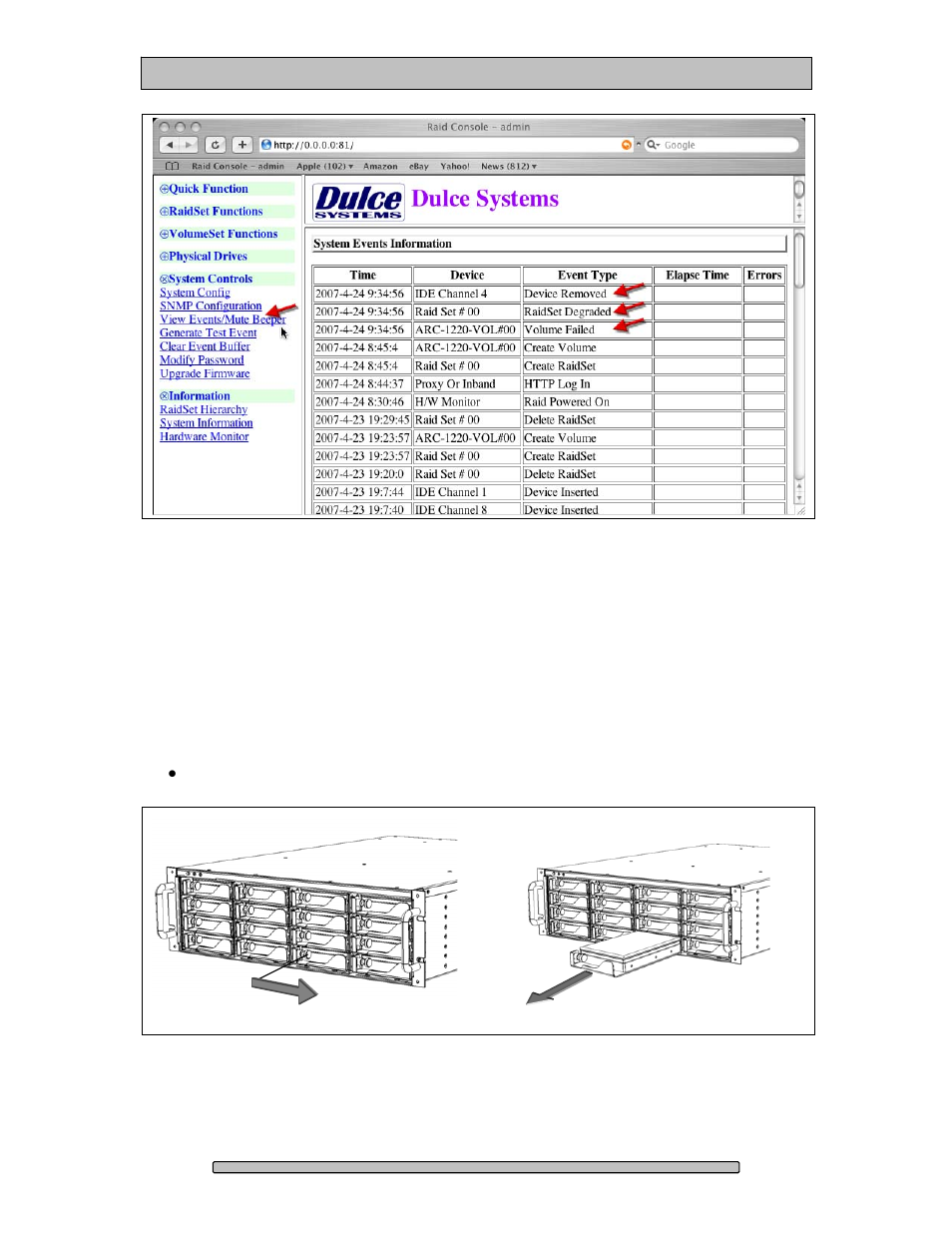 Replacing a disk module | Dulce Systems PRO RX16ex User Manual | Page 33 / 42
