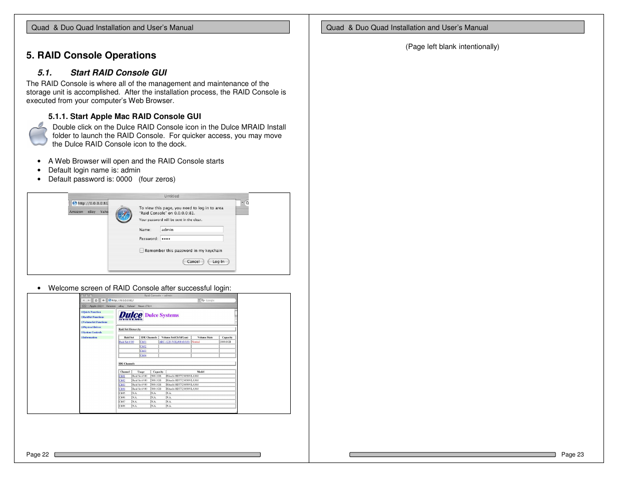 Raid console operations | Dulce Systems Duo Quad User Manual | Page 12 / 21