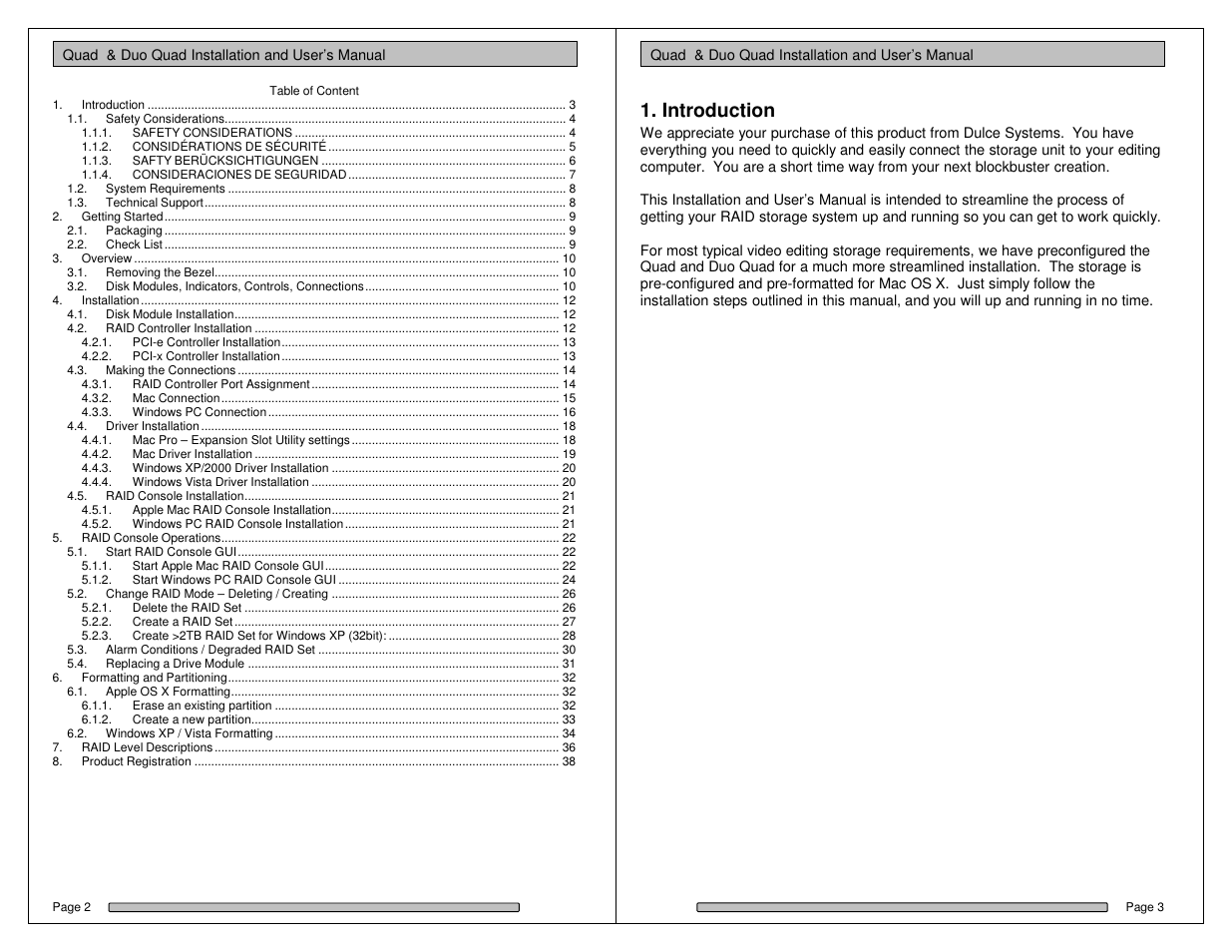 Introduction | Dulce Systems Duo Quad User Manual | Page 2 / 21
