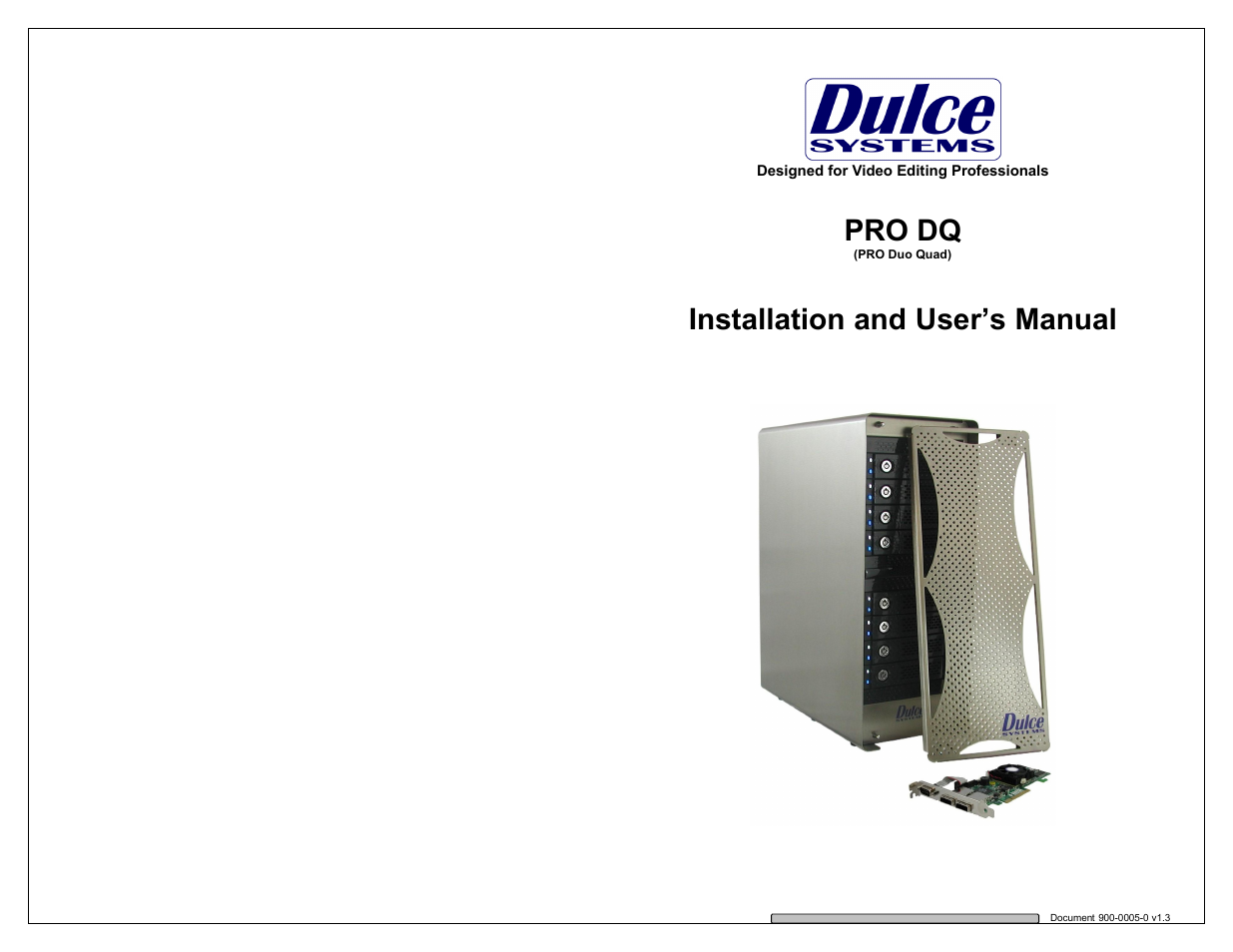 Dulce Systems PRO DQ User Manual | 21 pages