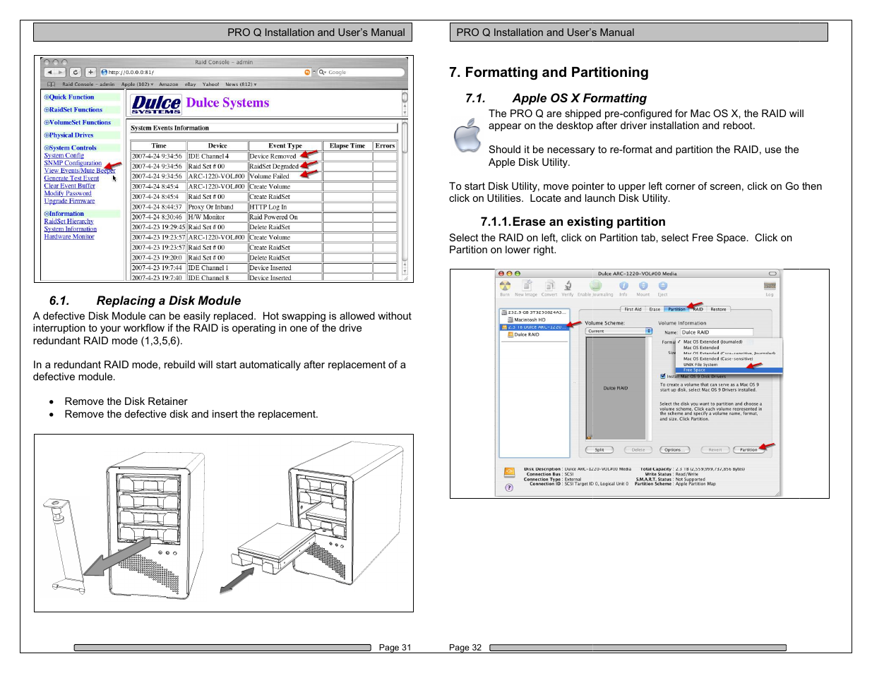 Formatting and partitioning, Ing and partitioning | Dulce Systems PRO Q User Manual | Page 16 / 20