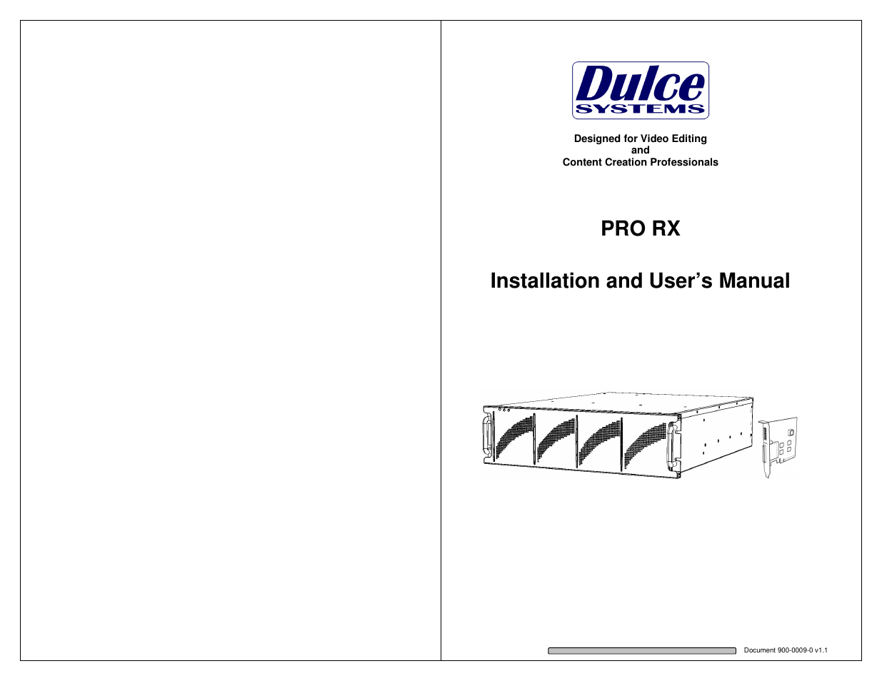 Pro rx, Installation and user’s manual | Dulce Systems PRO RX User Manual | Page 22 / 84