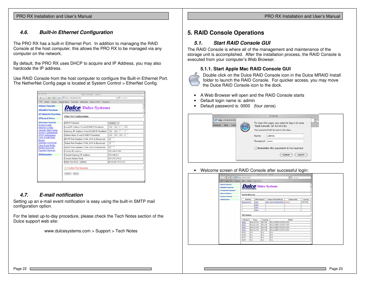 Raid console operations | Dulce Systems PRO RX User Manual | Page 33 / 84