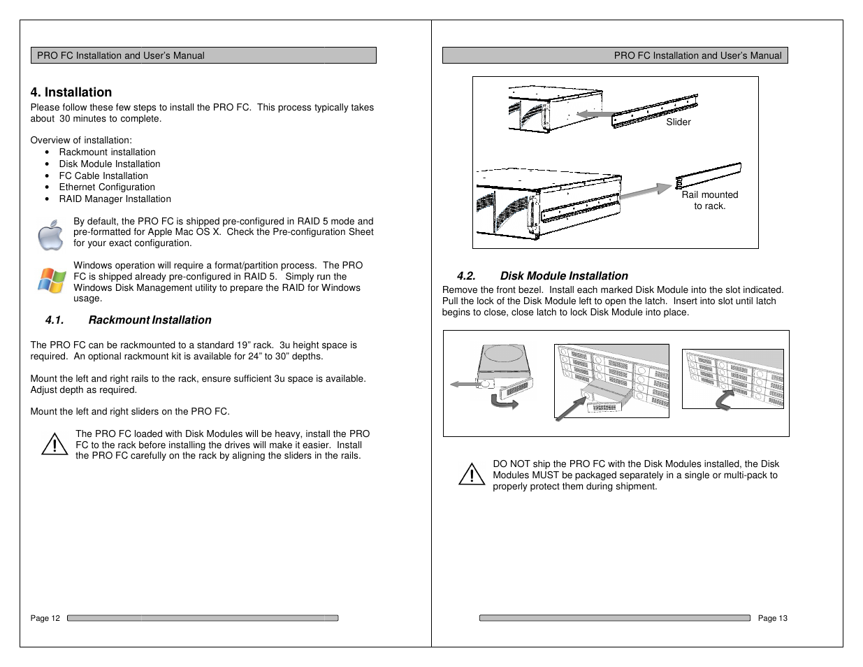 Installation | Dulce Systems PRO FC User Manual | Page 7 / 19