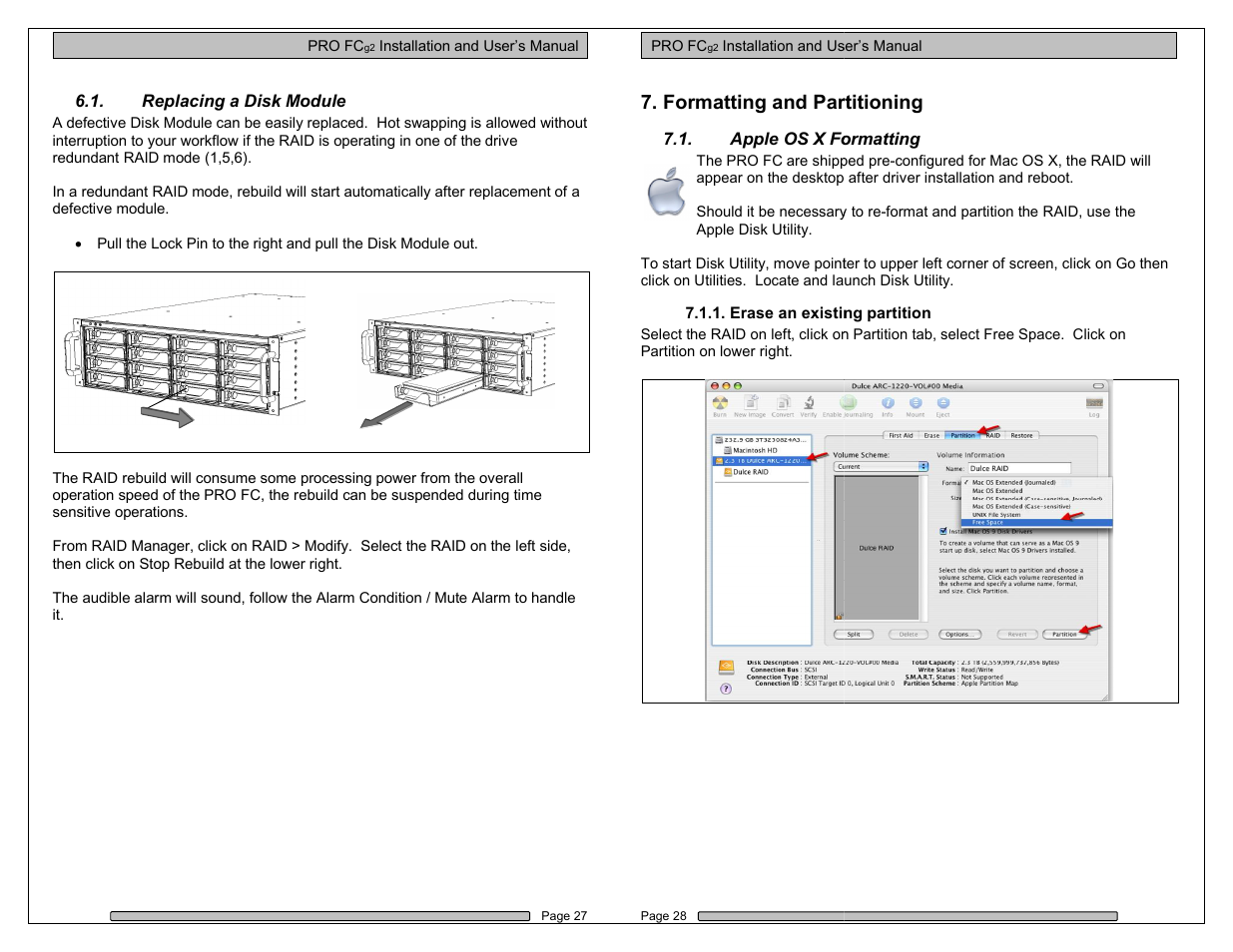 Formatting and partitioning | Dulce Systems PRO FC g2 User Manual | Page 14 / 18