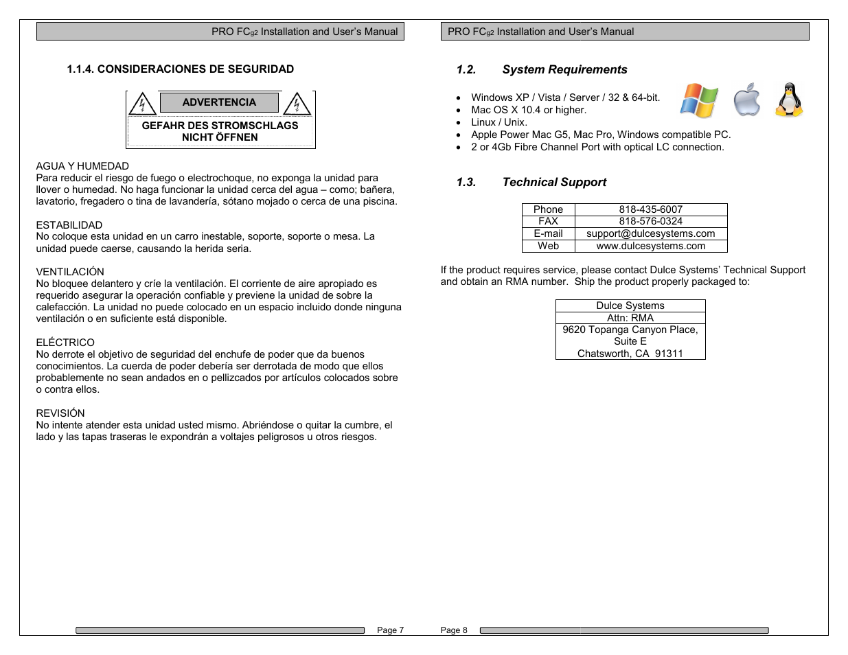 Dulce Systems PRO FC g2 User Manual | Page 4 / 18