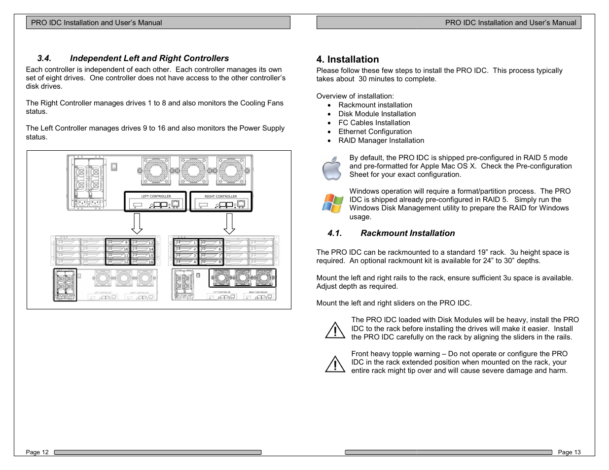 Installation | Dulce Systems PRO IDC with g2 trays User Manual | Page 7 / 19