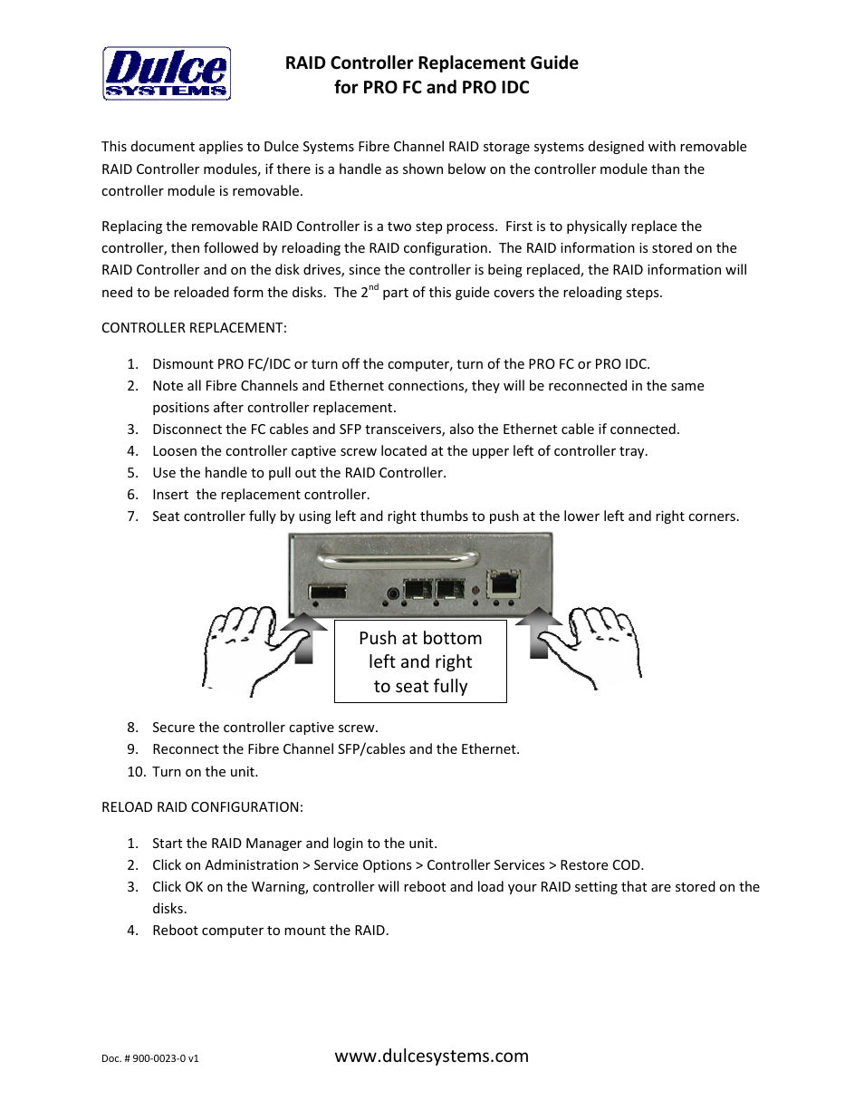 Dulce Systems PRO IDC controller User Manual | 1 page