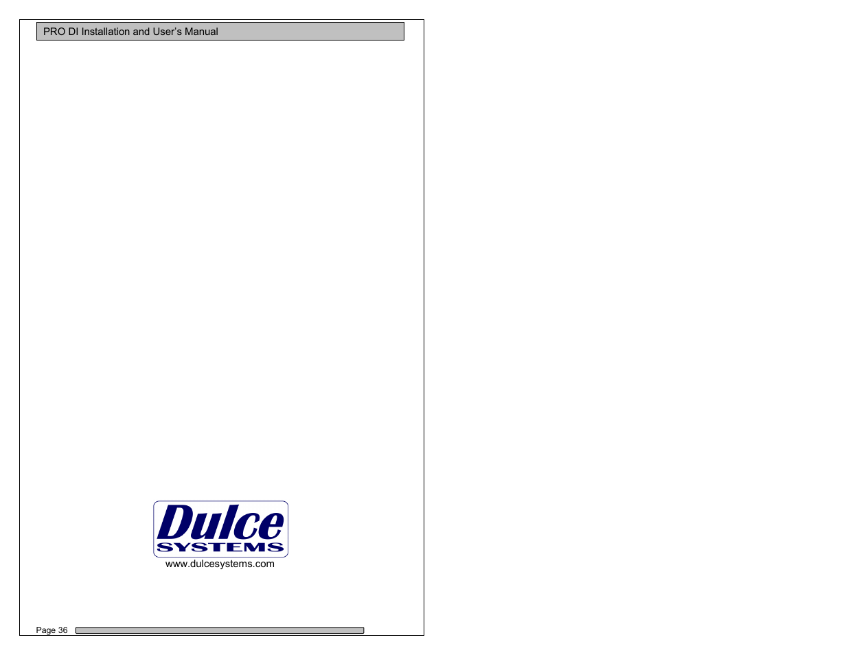 Dulce Systems PRO DI User Manual | Page 19 / 19