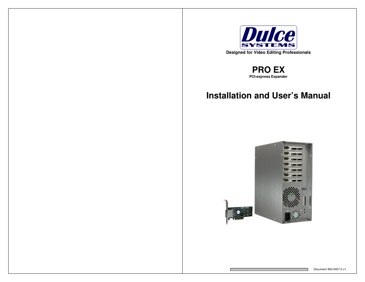 Dulce Systems PRO EX User Manual | 13 pages