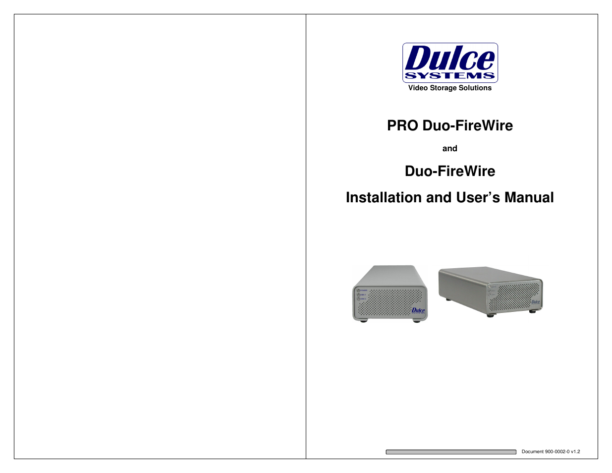 Dulce Systems Duo-FireWire User Manual | 15 pages