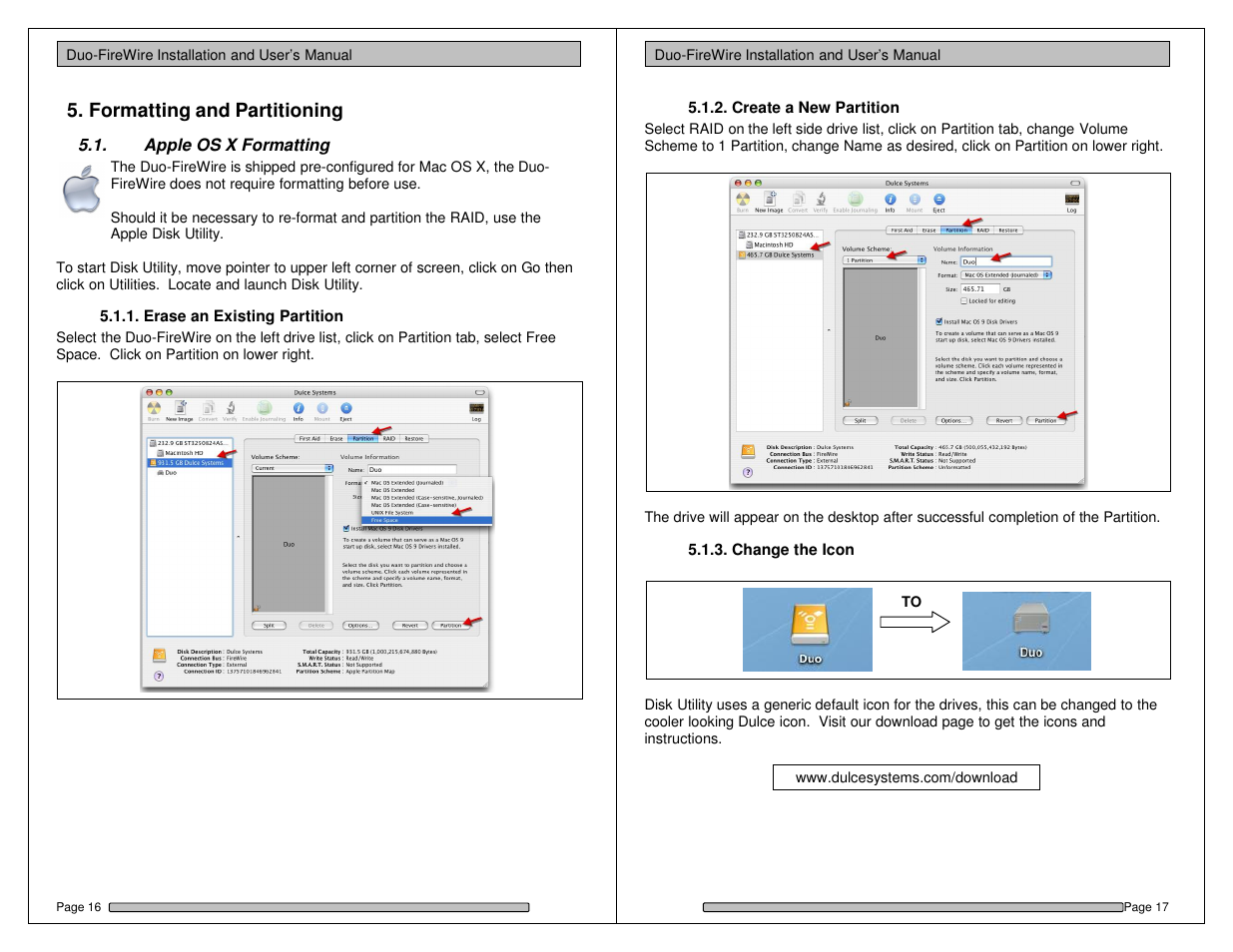 Formatting and partitioning | Dulce Systems Duo-FireWire User Manual | Page 9 / 15