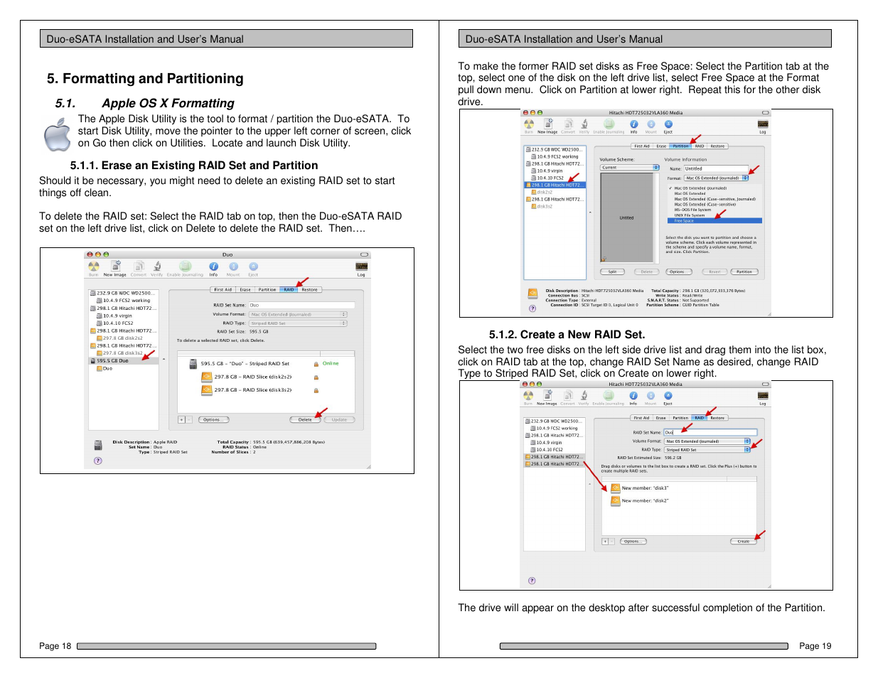 Formatting and partitioning | Dulce Systems Duo-eSATA User Manual | Page 10 / 13