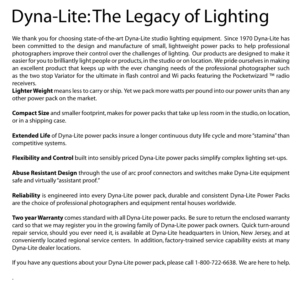 Dyna-lite: the legacy of lighting | Dynalite Power Pack User Manual | Page 2 / 12